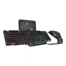 Combo Gamer Teclado Y Mouse Retroiluminado Alambrico Pc Color Del Teclado Negro Combo Gt300c