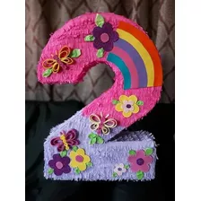 Piñata De Cumpleaños Y Fiestas Mariposa Numero 2 Rosa 