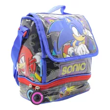 Lunchera Sonic Cresko Infantil Escolar Termica 7.5 Lts Color Negro Sonic Anillos