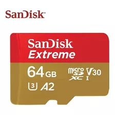 Tarjeta De Memoria Sandisk Extreme Micro Sd 64 Gb V30 Drones 4k