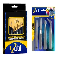 Kit 4 Pinças Antiestática + 6 Chave Fenda E Philips Precisão