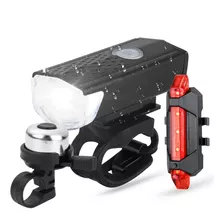 Kit Farol De Bicicleta Sinalizador Led + Campainha Trim Trim