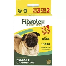 Antipulgas E Carrapatos Para Cães Até 10kg Fiprolex