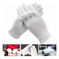 Guantes Blancos De Tela 10 Pares Medianos Y Grandes