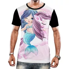 Camisa Camiseta Masculina Sereias Meninas Tema Infantil Hd 1
