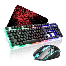 Kit Mouses Y Teclados Gamer Profesional Con Cable Usb