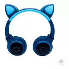Fone De Ouvido Redução De Ruído Orelha De Gato Azul- Booglee