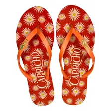 Chinelo Capricho Feminino Power Flowers Coral Cp3376