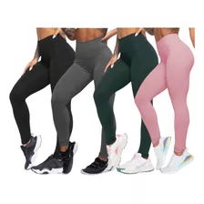 Kit 4 Calças Legging Feminina Academia Dia A Dia