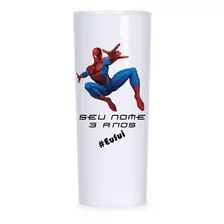 30 Copos Long Drink Personalizado Homem Aranha 320ml