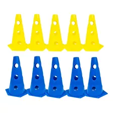 10x Mini Cone Sinalização Esportivo 23cm Agilidade Furado