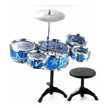 Mini Bateria Infantil 05 Tambores Completa Com Banco