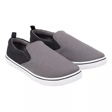 Zapatilla Hombre Slip On Bicolor Negro Corona