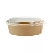 50 Bowls Kraft Contenedores Biodegradables 1000 Ml Con Tapa