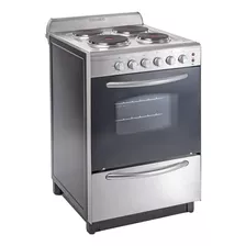 Cocina Domec Cexg Eléctrica 4 Hornallas Plateada 220v Puerta Con Visor