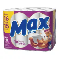 Papel Higienico Neutro Max Pure Folha Dupla 30m 16 Rolos 