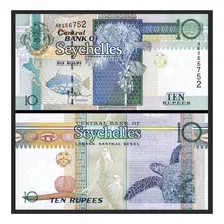 Grr-billete De Seychelles 10 Rupees 2008 - Tortuga