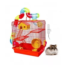 Promoção Gaiola Para Hamster Luxo Completa Vermelha