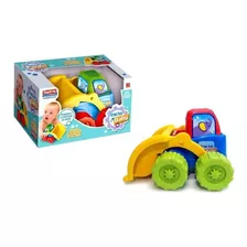 Trator Baby Colorido Com Pá Articulada Brinquedo Infantil Personagem Bebê