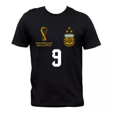 Remera Negra Julián Álvarez Camiseta 9 Selección Argentina