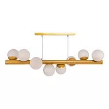 Lustre Pendente Jaboticaba Espiral Retro Bola 8 Globos Cor Dourado