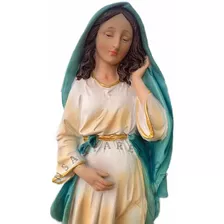 Imagem Nossa Senhora Maria Gestante Em Resina Importada 20cm