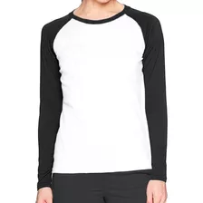 Playera Beibolera Raglan Lisa Sublimacion Mujer Manga Larga