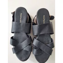 Sandalias Rapsodia De Cuero Y Taco Madera Talle 37