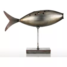Decoração De Escultura Em Ferro Metal Tooarts Fish Home Crea