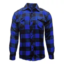 Camisa Franelada Masculina De Algodão Importada Xadrez