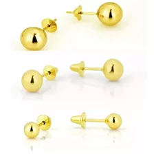 Kit Brinco Bola / Bolinha 7mm, 5mm E 4mm Ouro 18k C Garantia