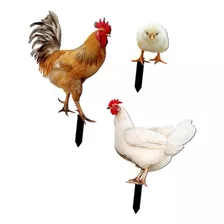 Signos De Gallos De Pollo Acrílico, Estacas De Jardín Para