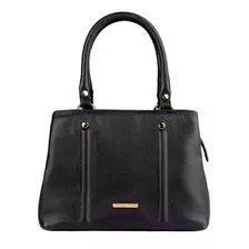 Bolsa De Couro Liso Pequena Melina - Preto