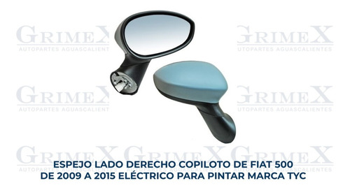 Espejo Fiat 500 2009-10-11-12-13-14-2015 Elect P/pint Ore Foto 10