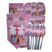 Combo Cotillón Personalizado Princesas 10 Chicos