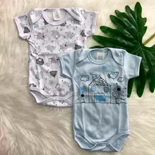 Kit Com Dois Body Ovelha Para Bebê 100% Algodão