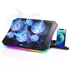 Suporte Notebook Gamer Rgb Ergonomico 6 Fans Coller Celular