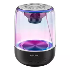 Parlante Bluetooth Portátil Con Micrófono Luz Led Rgb Gadnic