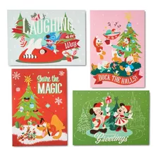 Tarjetas De Navidad Caja X 16 * Disney Mickey Minnie Stitch
