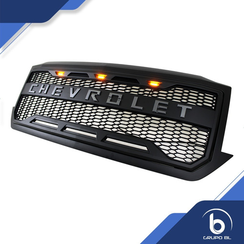 Parrilla Negro Mate Para Chevrolet Silverado C/led 2016-2018 Foto 3