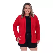 Max Blazer Alfaiataria Plus Size Com Botões Na Frente