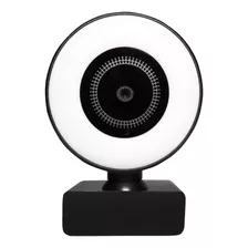 Webcam 2k Full Hd Com Ring Light Touch E Microfone W300 Oex Cor Preto