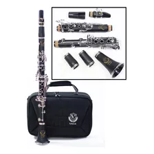 Clarinete Sib Corpo Abs 17 Chaves Niquelada Estojo Eaglecl04