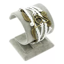 Pulsera Brazalete Manilla Trenzada Cuero Buho Harry Potter