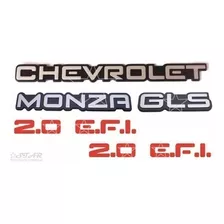 Emblemas Chevrolet Monza Gls + Laterais 2.0 Efi - 91 À 95