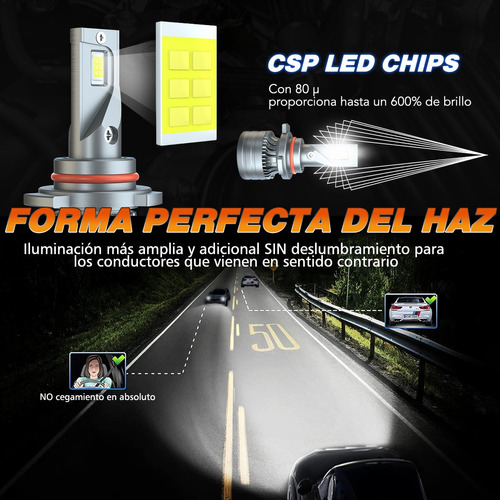 28000lm 50w Kit De Focos Led 9012 Luz Alta Y Baja Para Gmc Foto 5