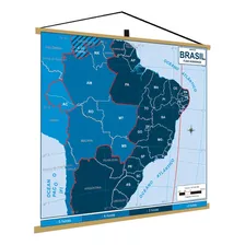 Mapa Brasil Fuso Horário Planisfério Globo Banner Moldura Geografia Politico