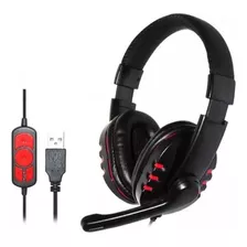 Headset Gamer Shinka Q7 Usb A Pronta Cor Preto E Vermelho