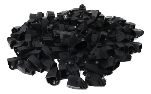 Capuchon Capuchones X 100 Rj45 Ficha Red Cable Bolsa Cat 6 Color Negro
