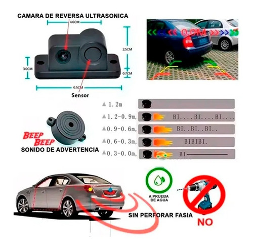 Espejo Retrovisor Dvr Toyota 2 Camaras Sensores Reversa Beep Foto 2